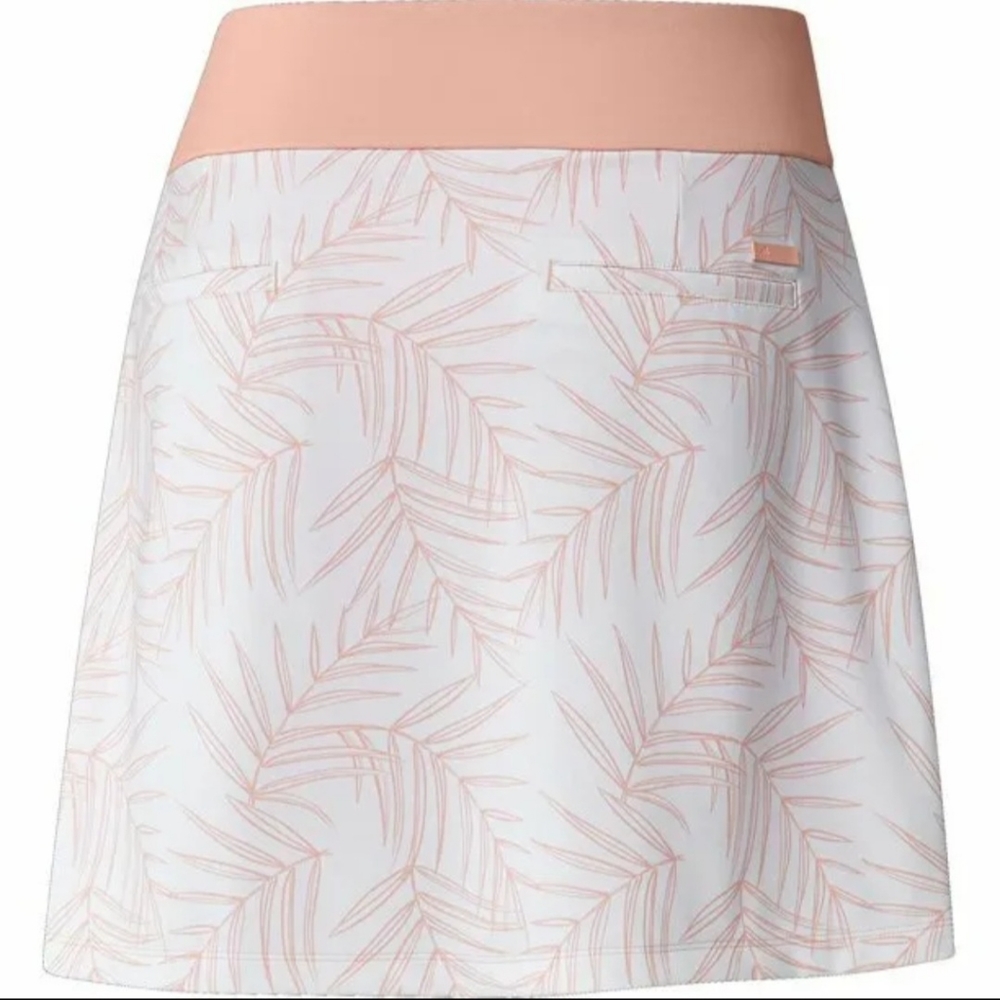 Adidas Ladies Small Long (Tall) White Peach Tennis Golf Skirt Under Shorts.